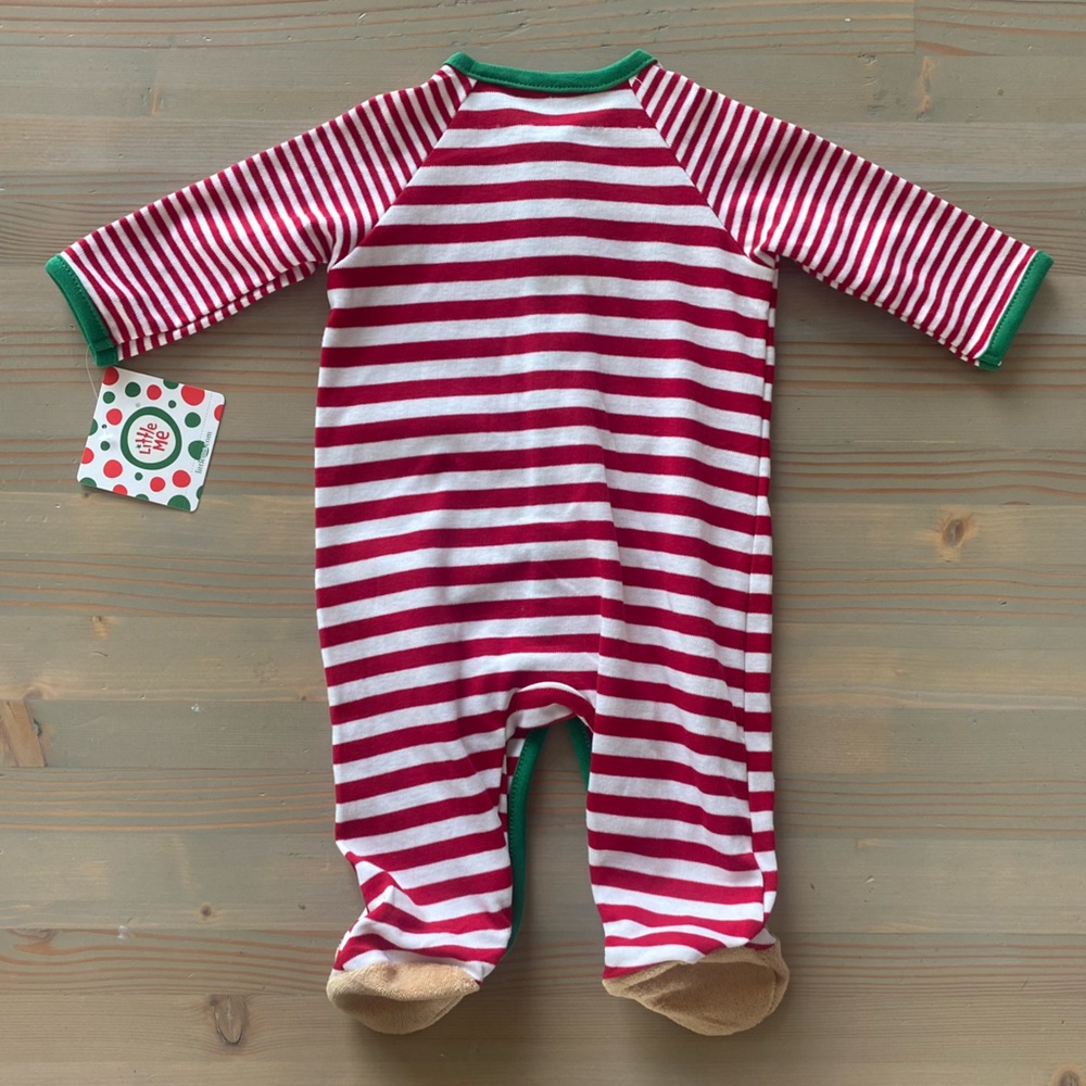 NWT Baby Boys Girls Red White Striped Footie Pajamas 6M - Picture 4 of 6